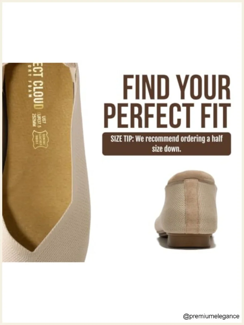 Memory Foam Ballet Flats for Women - Non Slip Lightweight Comfort Shoes